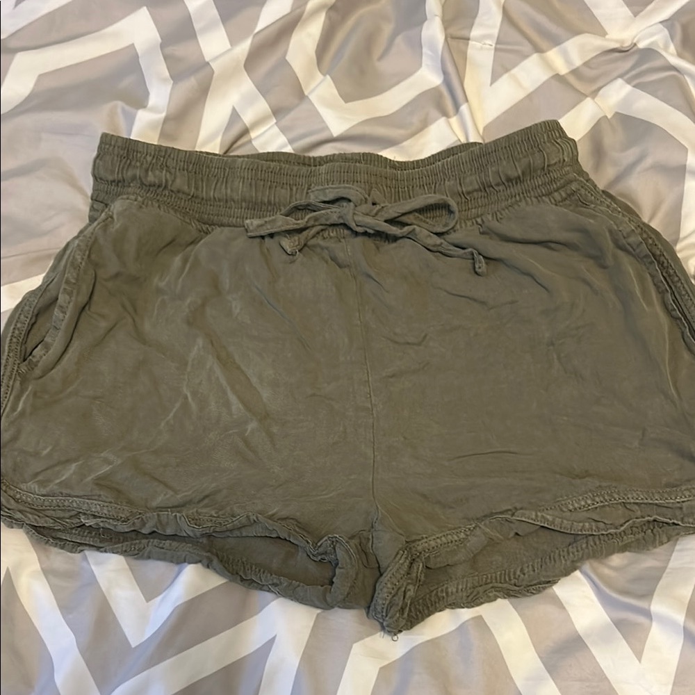Women's Olive Green Casual Shorts